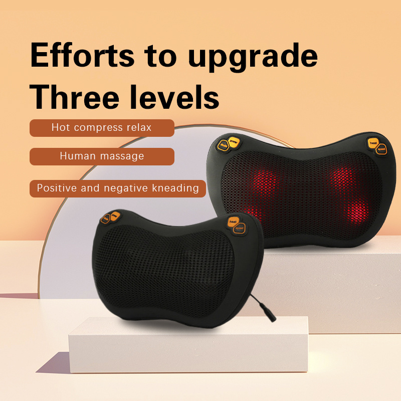 wholesale travel electric pillow massager 2022 u shaped car home lumber cervical kneading shiatsu neck massage pillow with heat