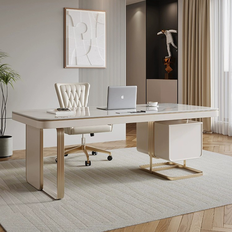 High End Modern Office Building Furniture Stone Office Desks Nordic Luxury Executive Manager Table Marble Writing Desk