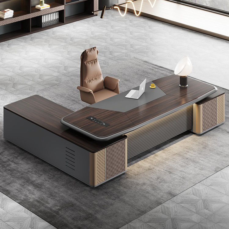 Luxury Italian Design Home Office Furniture Set Marble With Leather Office Desk Home Executive Boss Office Desk