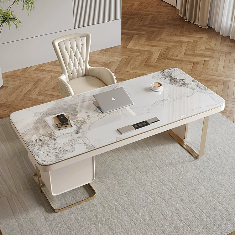 High End Modern Office Building Furniture Stone Office Desks Nordic Luxury Executive Manager Table Marble Writing Desk