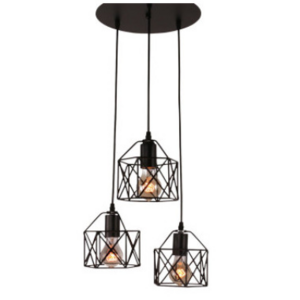 Industrial Retro Metal Iron Hanging Fixture Single and Three Head Pendent Vintage Pendant Light Cage Edison Home Modern Black 80