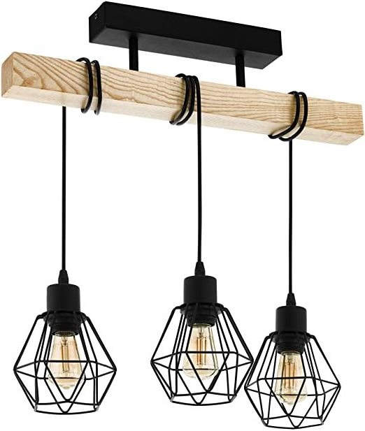 HOOYI Retro Light Wooden Pendant Lamp Vintage Industrial Lamp Loft Lamps Hanging Metal LED Black 80 Lampade Legno Design 1200