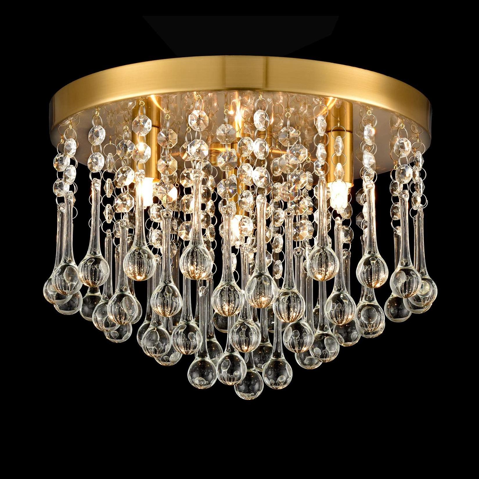 2022 Modern Stainless Steel Light Elegant Round Chrome With Crystal Drops Gold Black Ceiling Lamps Living Room Hallway Fixture