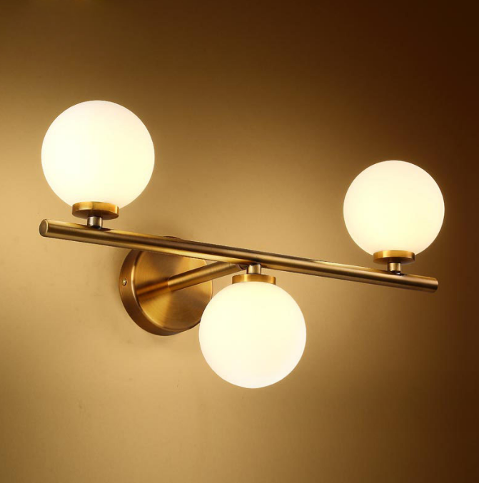 golden 1light 2 light 3-Light Mounted Light Fixture bedside Vanity Sconce glass Wall lamp