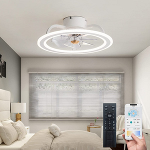 Modern Nordic Ceiling Fan Lamp Interior Decoration Mute Ultra-thin Led Ceiling Fan Lamp Living Room Inverter Fan Lamp White 80