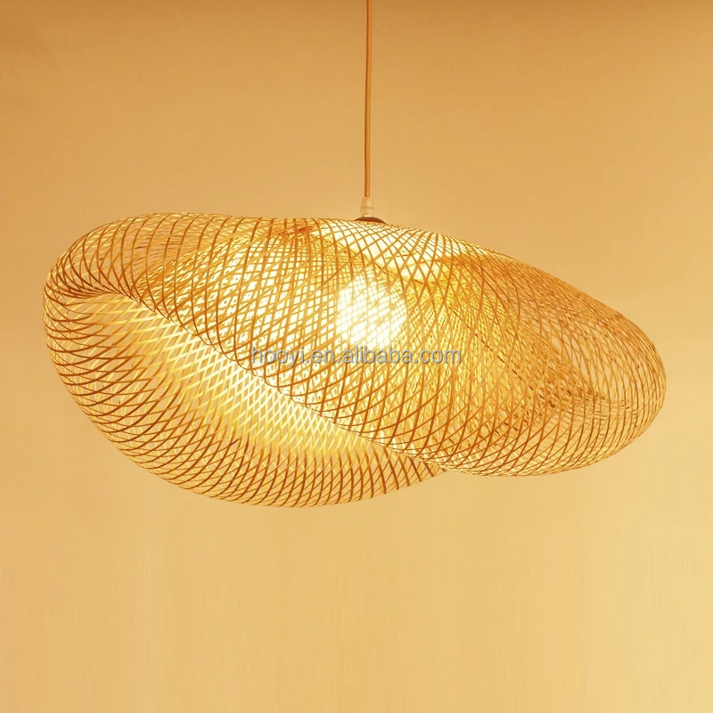 Modern bamboo weave chandelier bamboo lamp pendant lights Bamboo Wicker Rattan Pendant Light for Living Room Bedroom Dinning Res