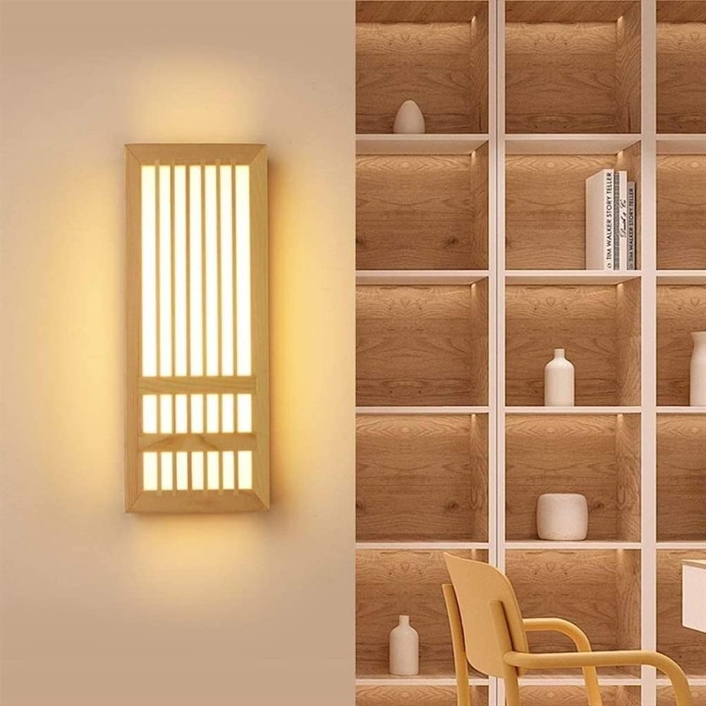 Wood LED Lighting Japanese Style Restaurant Tatami Room Light wall lamps interior for living room bedroom hotel wall sconce