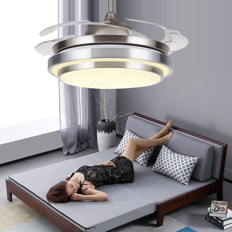 Modern Indoor Invisible Ceiling Light Fan with Light LED And Remote Control