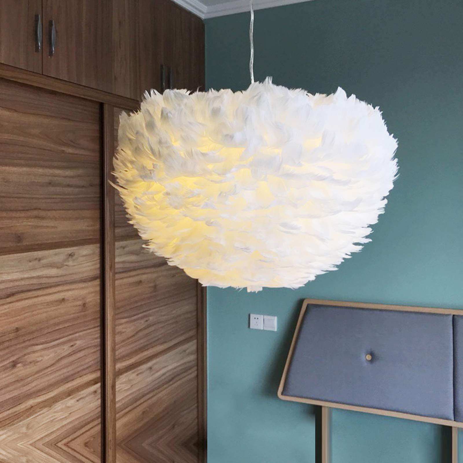 nordic style simple living room feather ceiling led pendant light feather chandelier for bedroom