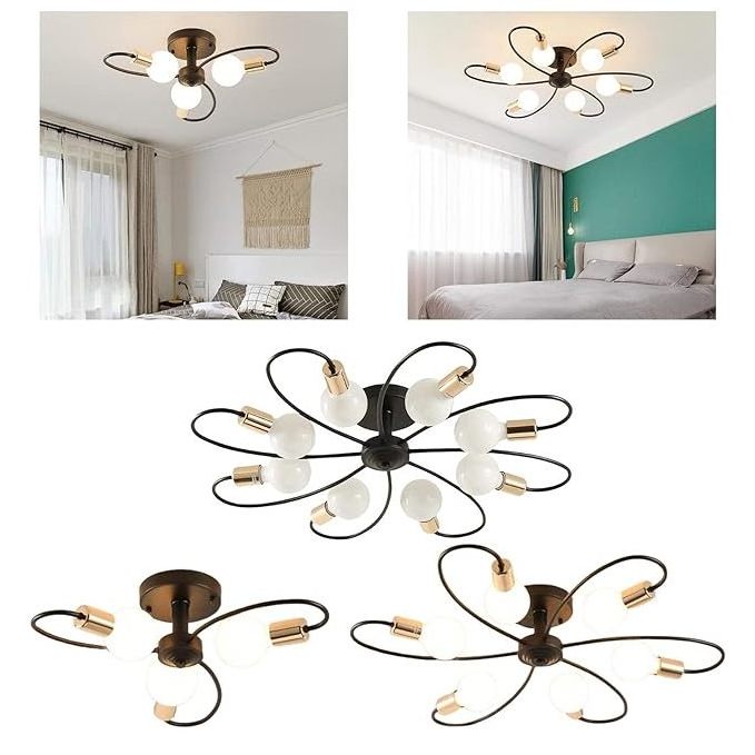 Nordic Ceiling Light Fixture 8 Lights Sputnik Adjustable ceiling Chandelier lamp for Bedroom