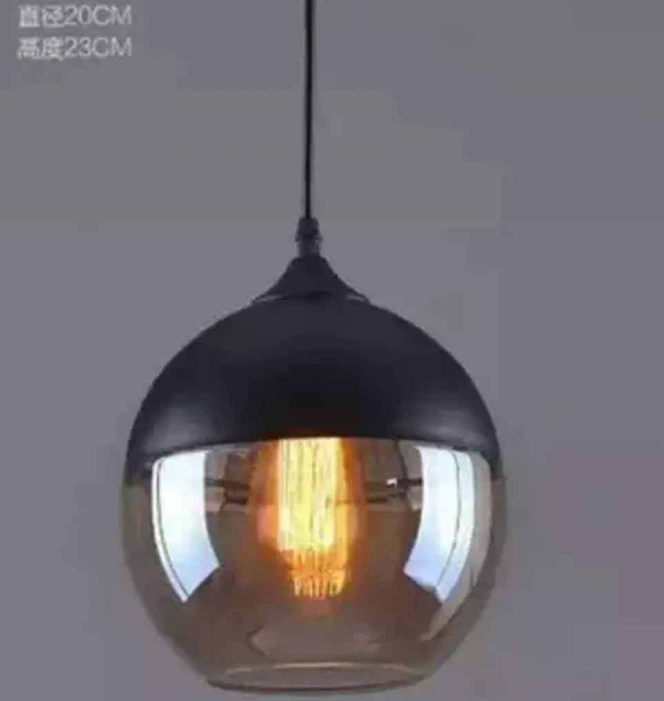 Best Selling Pendent Lamp Glass Chandelier Glass Round Ball Light Electroplated Glass Industrial Black Energy Saving 85-265V AC