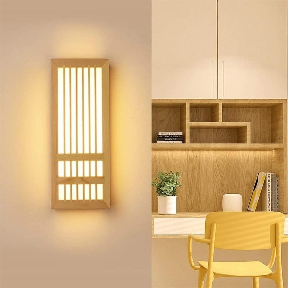 Wood LED Lighting Japanese Style Restaurant Tatami Room Light wall lamps interior for living room bedroom hotel wall sconce