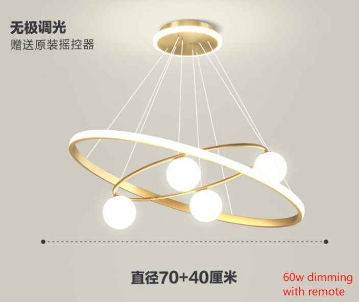 chandelier Aluminum Acrylic bedroom living dining room modern large lamp ring chandeliers hanging lamps