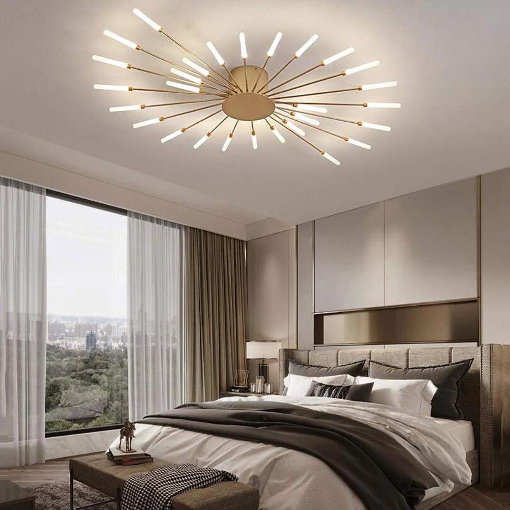 Hot selling Nordic style ceiling lamp creative personality bedroom gold LED fireworks ceiling lamp