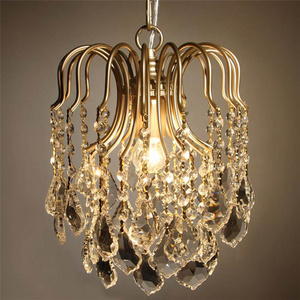 Modern LED Crystal Chandeliers Gold Iron Lamp Indoor Lighting Home Decoration Living Room Hotel Restaurant Coffee