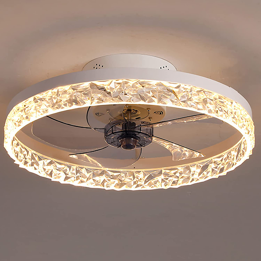 Modern Fancy Design Indoor Led Ceiling Fans Decorative Home Ceiling Lighting Luxury Flush Mount Remote Control