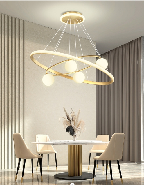 chandelier Aluminum Acrylic bedroom living dining room modern large lamp ring chandeliers hanging lamps