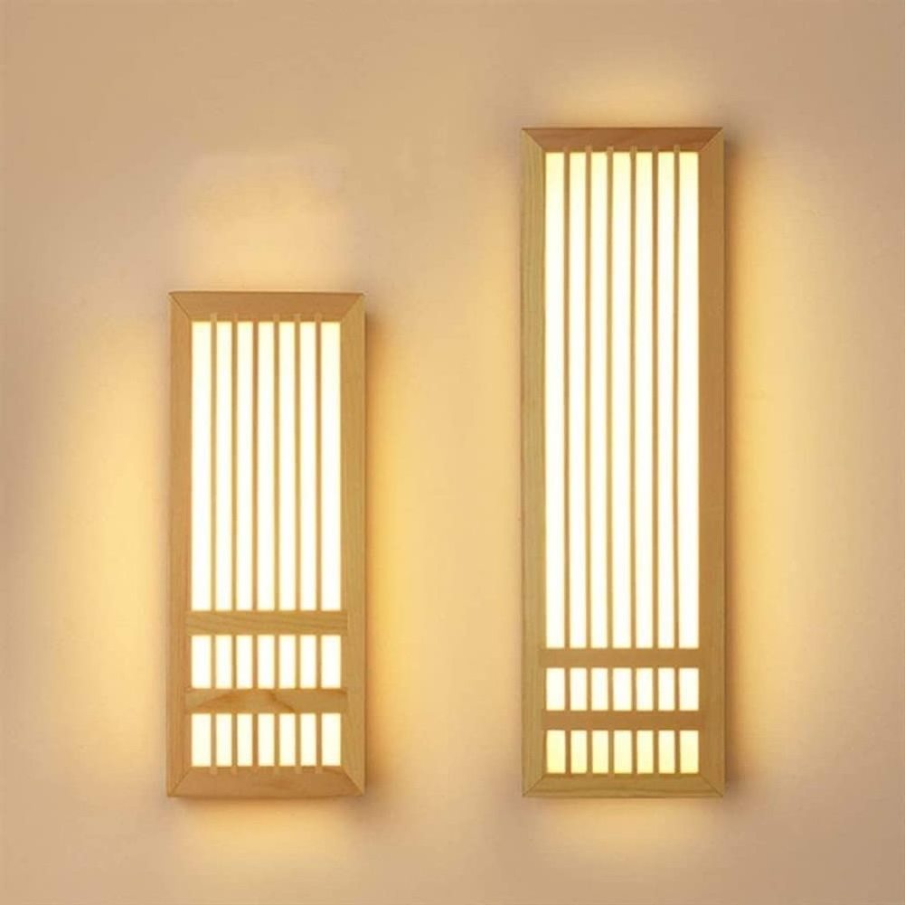 Wood LED Lighting Japanese Style Restaurant Tatami Room Light wall lamps interior for living room bedroom hotel wall sconce