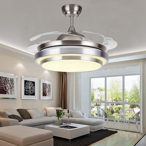 Modern Indoor Invisible Ceiling Light Fan with Light LED And Remote Control