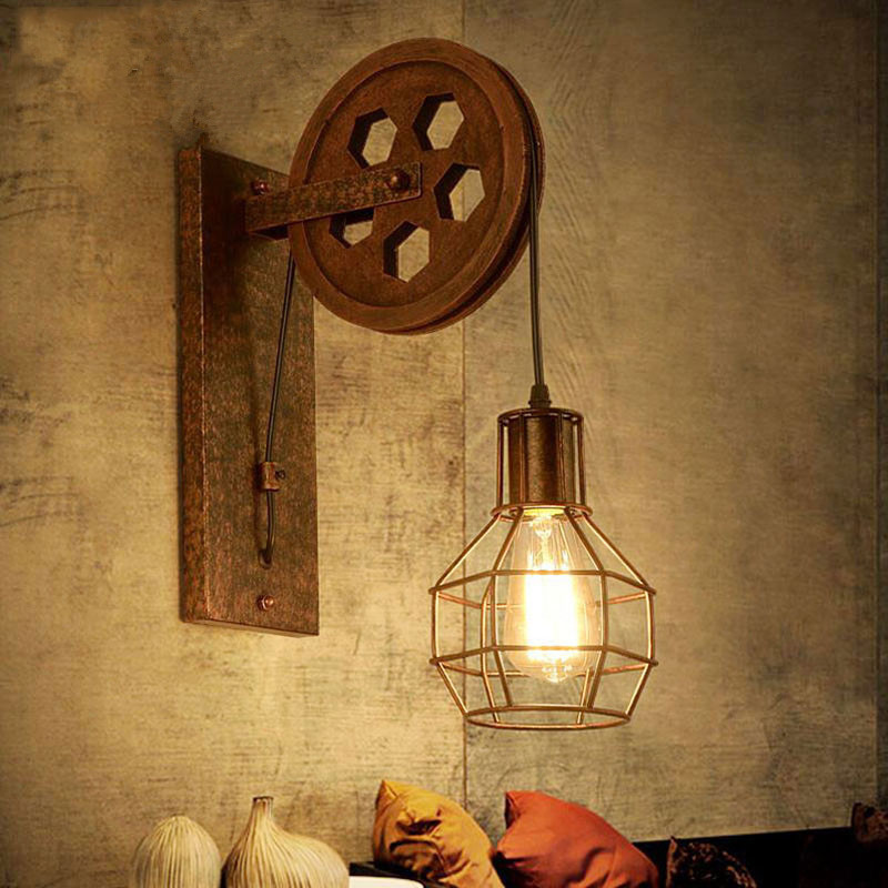 HOOYI Retro Loft Lamp Creative Wall Light for Kitchen Bedroom Wall Sconce Living Room Restaurant Wood Wall Lamp