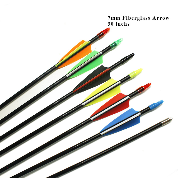 31 Inches Fiberglass Arrow Spine 700 Diameter 7mm for Recurve Bow Long Bow Practice Archery Hunting Shooting