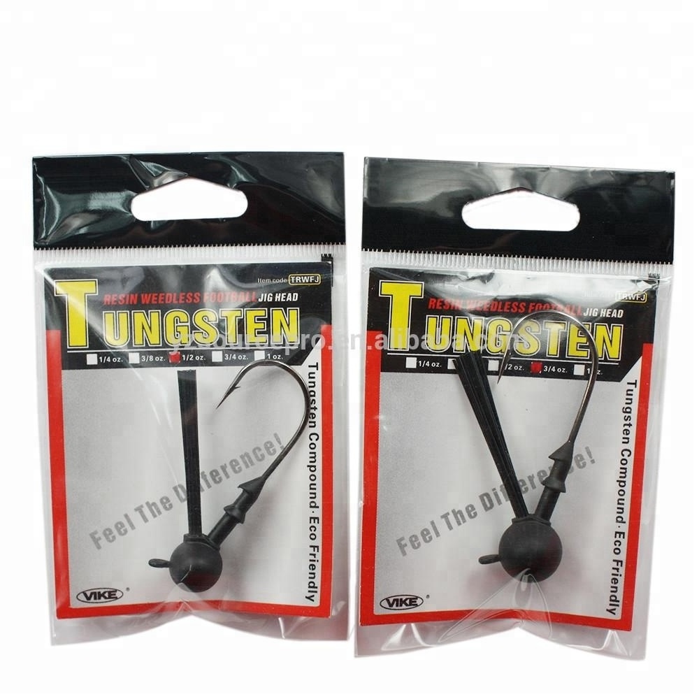 Bass Lures Tungsten Resin Weedless Football Jig Head 1oz