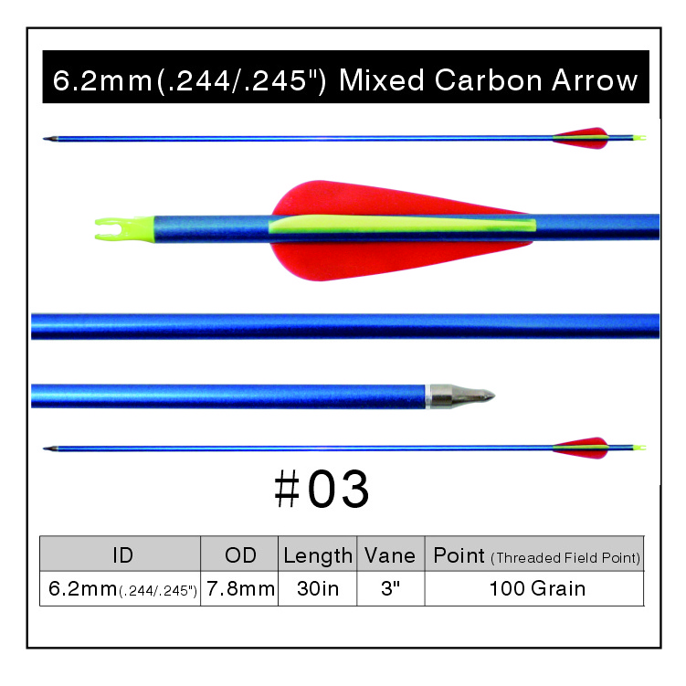 30 32 Inch Hunting Target Arrows Archery 400 500 600 Spine Mixed Carbon Fiber Arrows Practice  for Compound & Recurve Bow