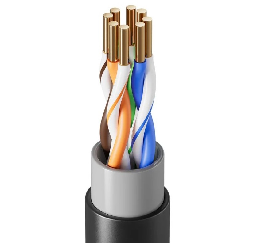 Cable Cat5 UTP Cat5e copper 24AWG double jacket PVC PE jacket outdoor telephone network cable Cat5e