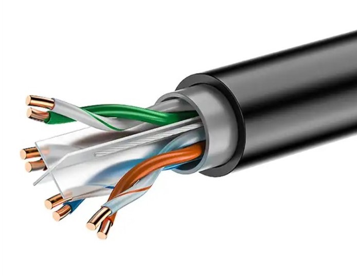 Cable Cat5 UTP Cat5e copper 24AWG double jacket PVC PE jacket outdoor telephone network cable Cat5e