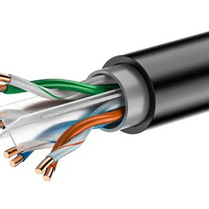 Cable Cat5 UTP Cat5e copper 24AWG double jacket PVC PE jacket outdoor telephone network cable Cat5e