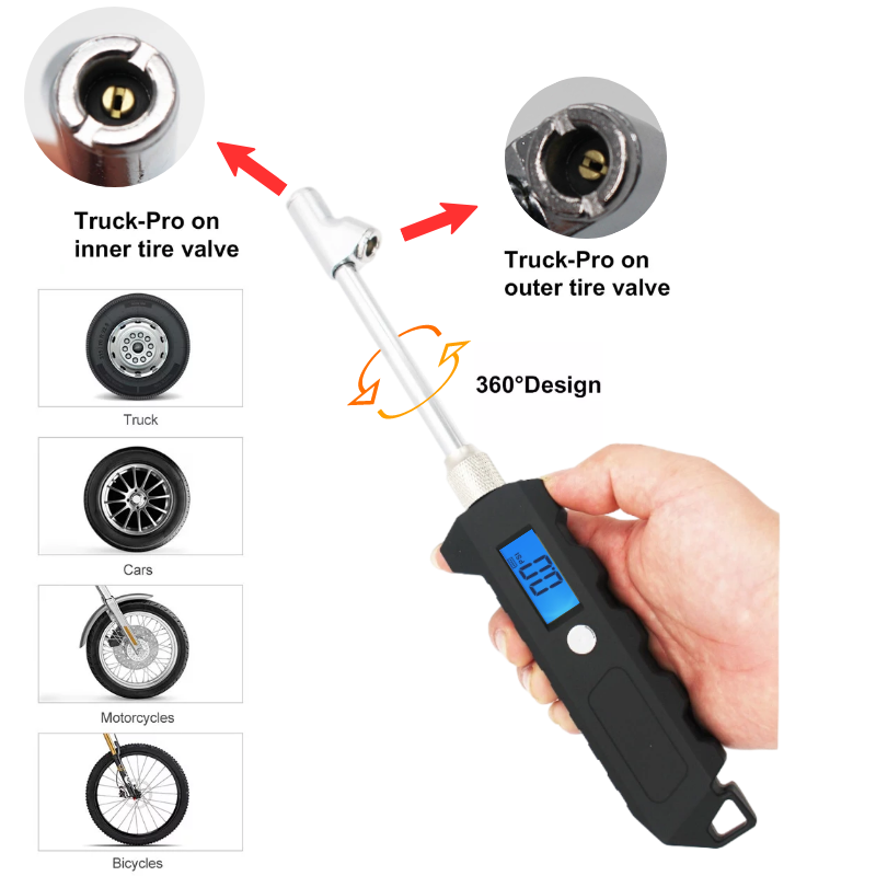 New Car Truck Heavy Duty Digital Tire Pressure Gauge 3-230 PSI High Accuracy with LED Light