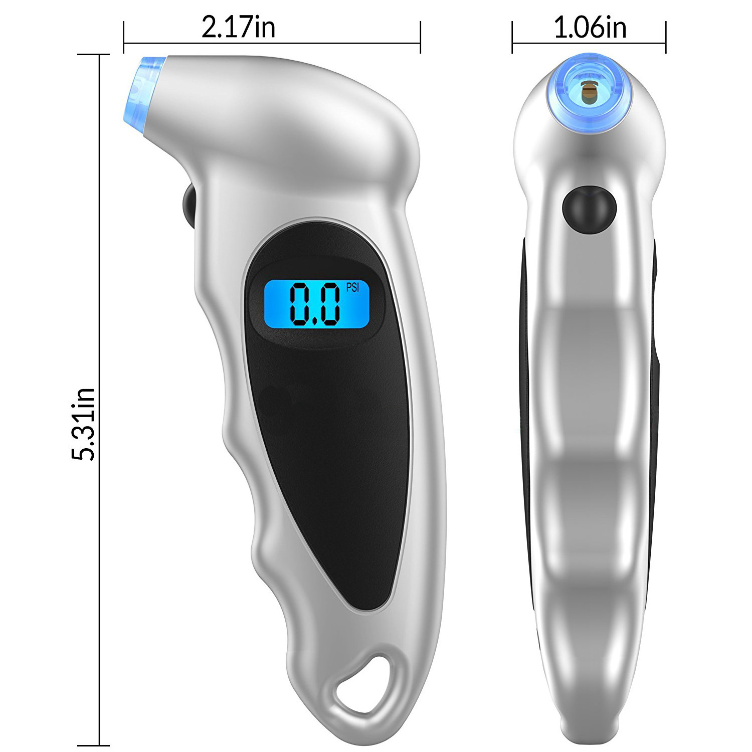 Small digital tire pressure gauge 150 PSI 4units with blue backlight digital tire gauges for cars