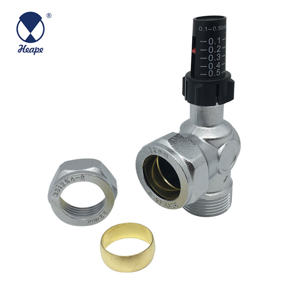 HEAPE Adjustable 0.1 to 0.5bar Pressure Relief Safety Bypass Valve