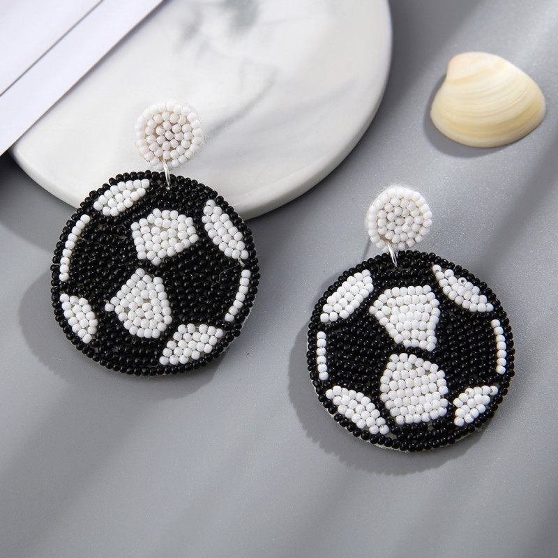 Beaded Football Earring Great Gift For Foot Ball Season Team Sports NFL Soccer Basketball Football Game Day Earring