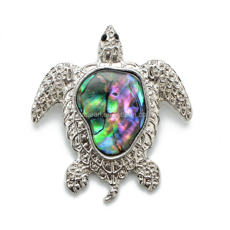 MOP22 Turtle Abalone Shell Pendant Ocean Themed Jewellery made with Real Paua Shell