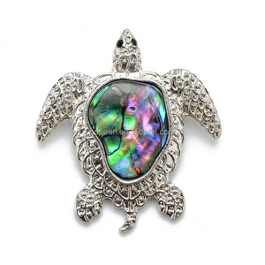 MOP22 Turtle Abalone Shell Pendant Ocean Themed Jewellery made with Real Paua Shell