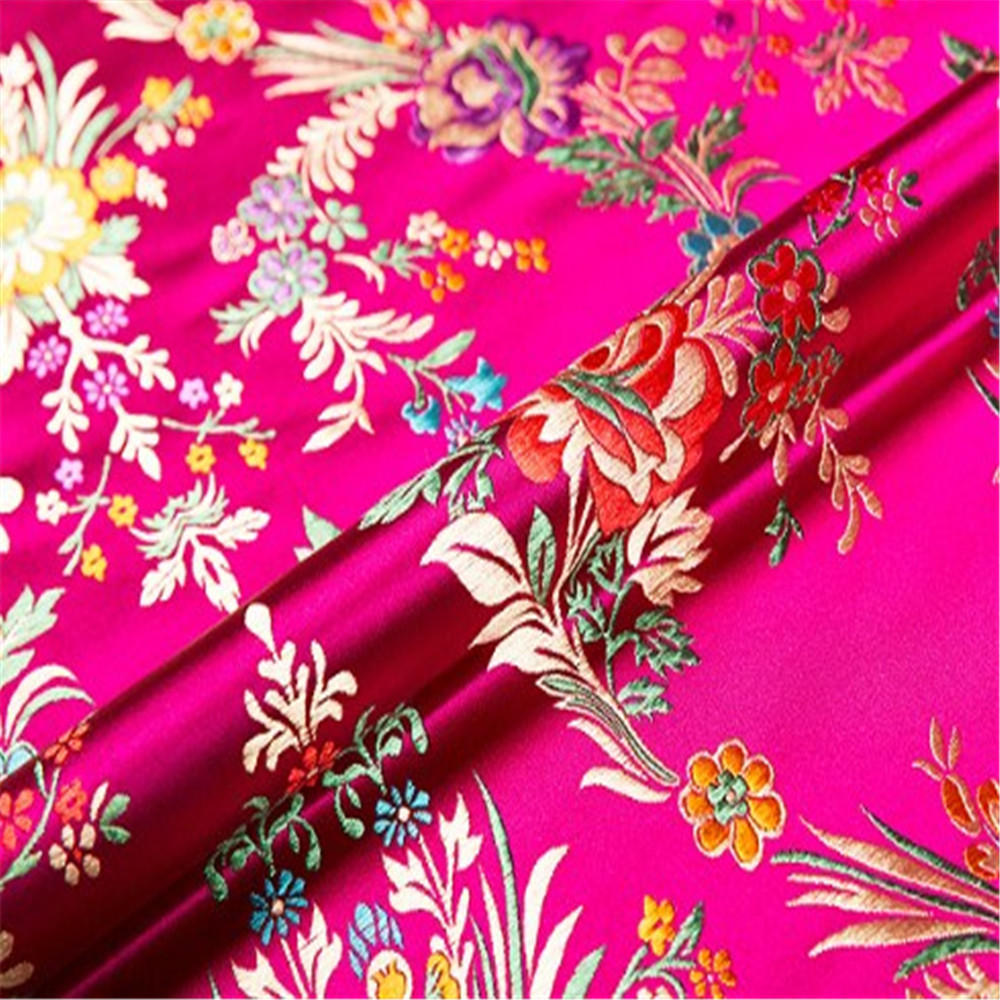 Wholesale Wonderful Brocade fabric Jacquard 75CM Chinese Flowering Crabapple for Men Women Garments Cloth Pants Tang Suit