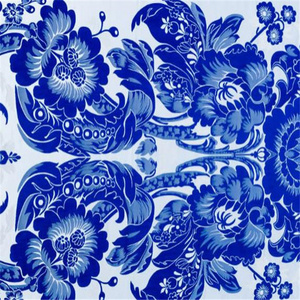 Classic Blue and White Porcelain Patterns Chinese Style Traditional Brocade Polyester Fabric for Cheongsam