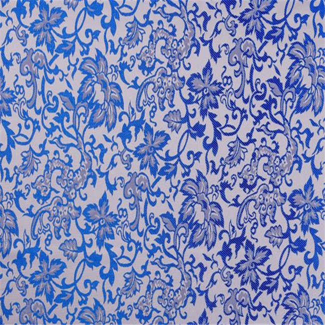 Classic Blue and White Porcelain Patterns Chinese Style Traditional Brocade Polyester Fabric for Cheongsam