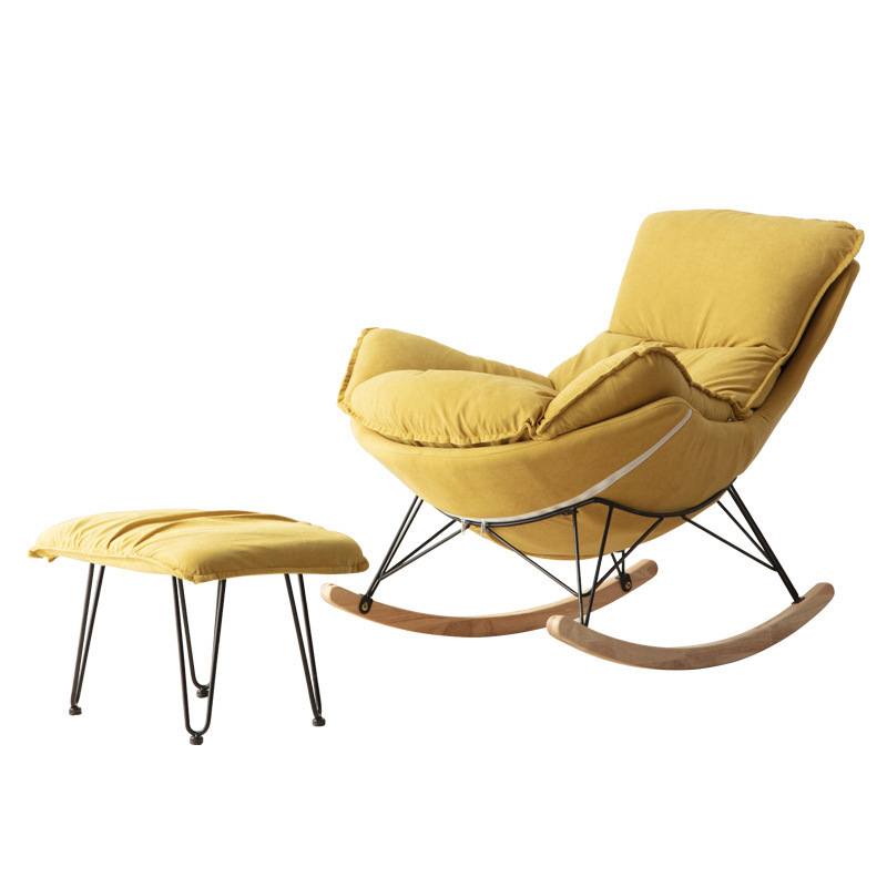 modern popular soft flannel wing relax cheap zero gravity yellow  rocking ergonomic furniture balcony lobster chair