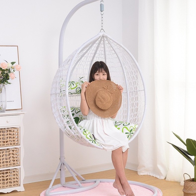 Hot sale high quality and cheap outdoor indoor leisure drop basket garden balcony hanging swing chair with rattan mental frame