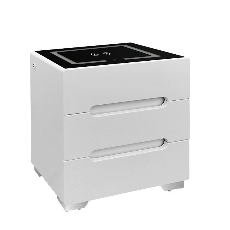 new intelligent fingerprint code lock bedside table bedroom with light wireless charging multi-function nightstand