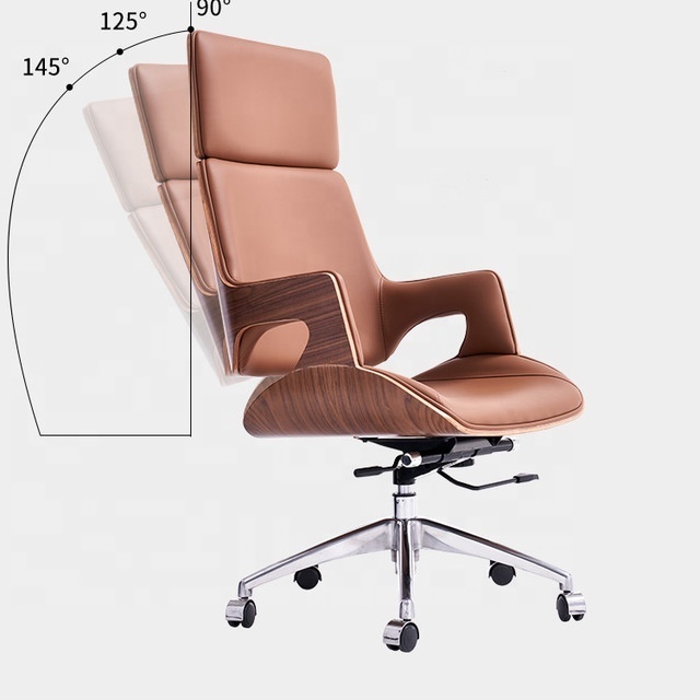 Free sample SOHO PU Leather High back Computer Chair Adjustable Tilt Angle Flip-up Arms Ergonomic Executive Office Chair