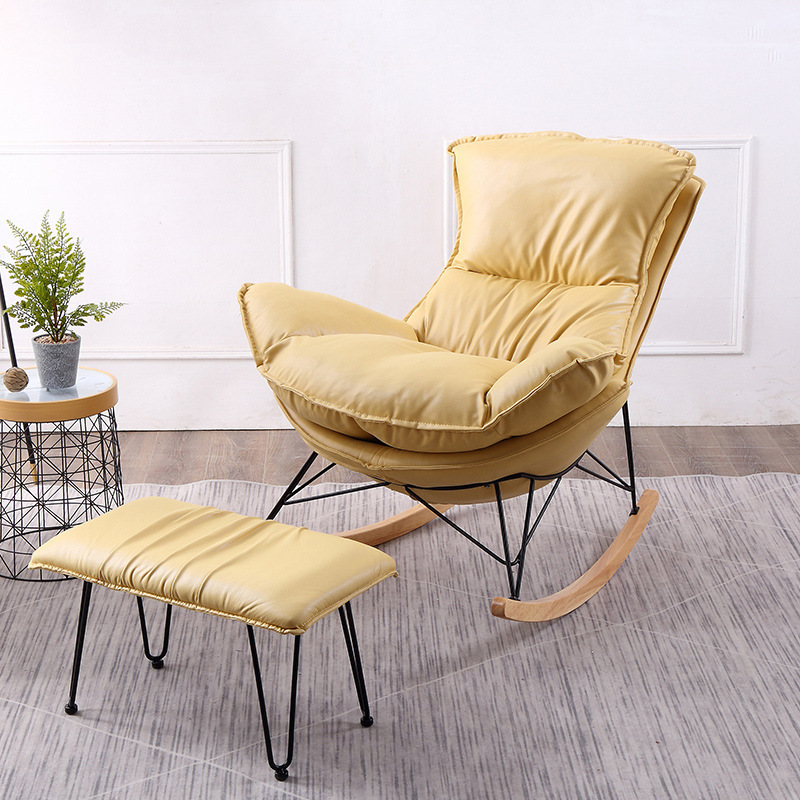 modern popular soft flannel wing relax cheap zero gravity yellow  rocking ergonomic furniture balcony lobster chair