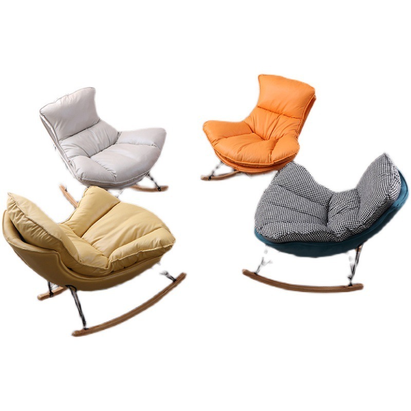 modern popular soft flannel wing relax cheap zero gravity yellow  rocking ergonomic furniture balcony lobster chair