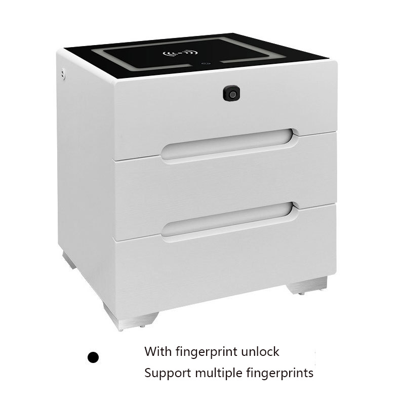 new intelligent fingerprint code lock bedside table bedroom with light wireless charging multi-function nightstand