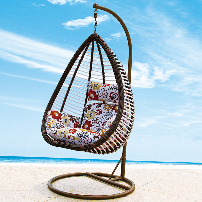 Indoor living room hanging leisure swing, household balcony coarse rattan woven bird's nest rattan chair hanging basket