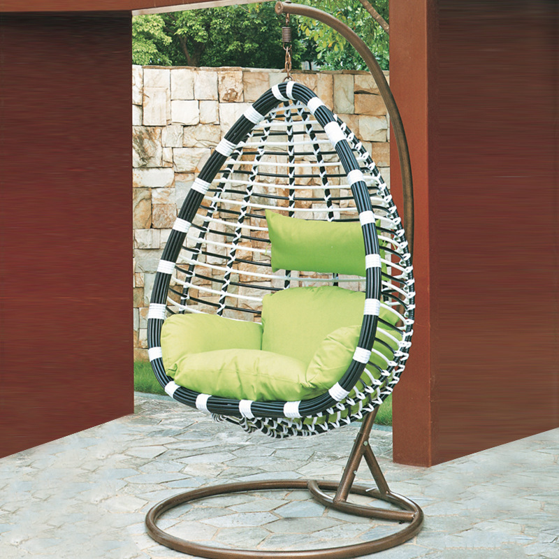 Indoor living room hanging leisure swing, household balcony coarse rattan woven bird's nest rattan chair hanging basket