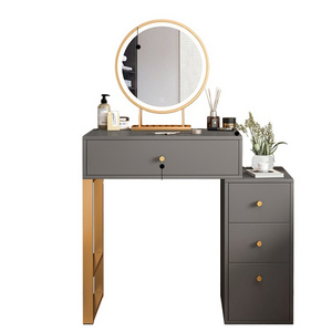 Manufacturer OEM Make Up Dresser With LED Mirror Luxury Table Vanity Mirror Set Dresser Dressing Table