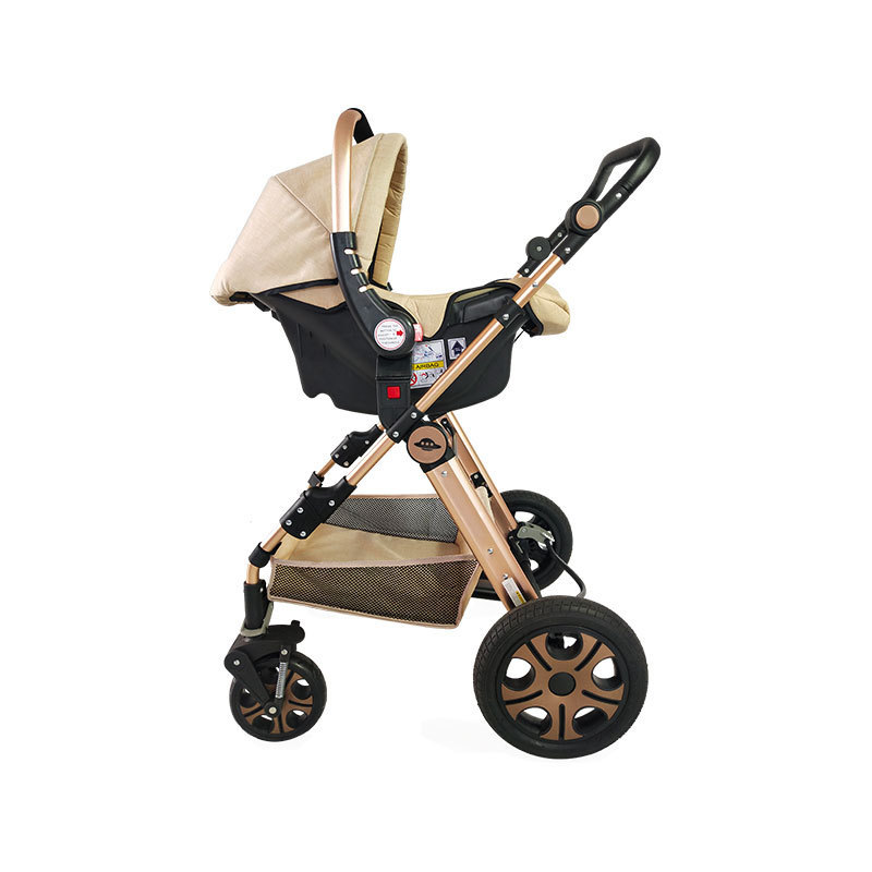 Fashionable Baby Stroller 2 in 1 with Car Seat Compact Luxury Pram for Newborn Babies Foldable Pushchair for Travel